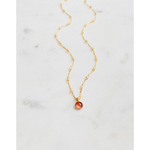 Collar Rosario con Turmalina Rosa